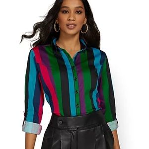 Button Front Striped Shirt